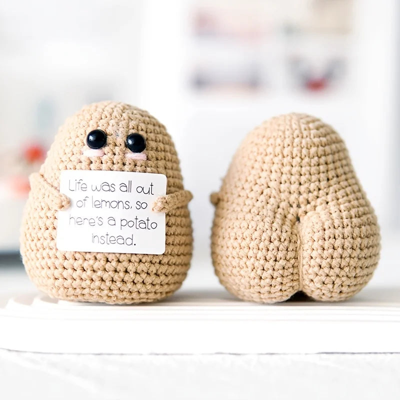 Positive Potato Crochet Kit – Quirky DIY Ornament Gift Crochet Craft Kit Babs