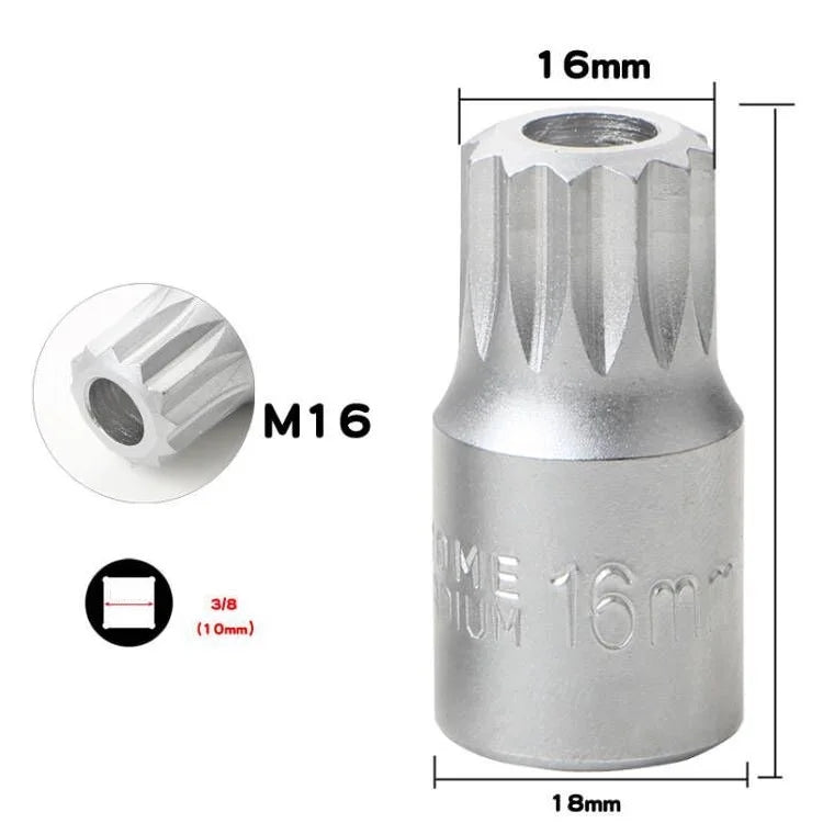 Oil Sump Drain Socket Wrench 3/8 Drive – H17 S8 S10 Metric Socket Wrench Babs M16