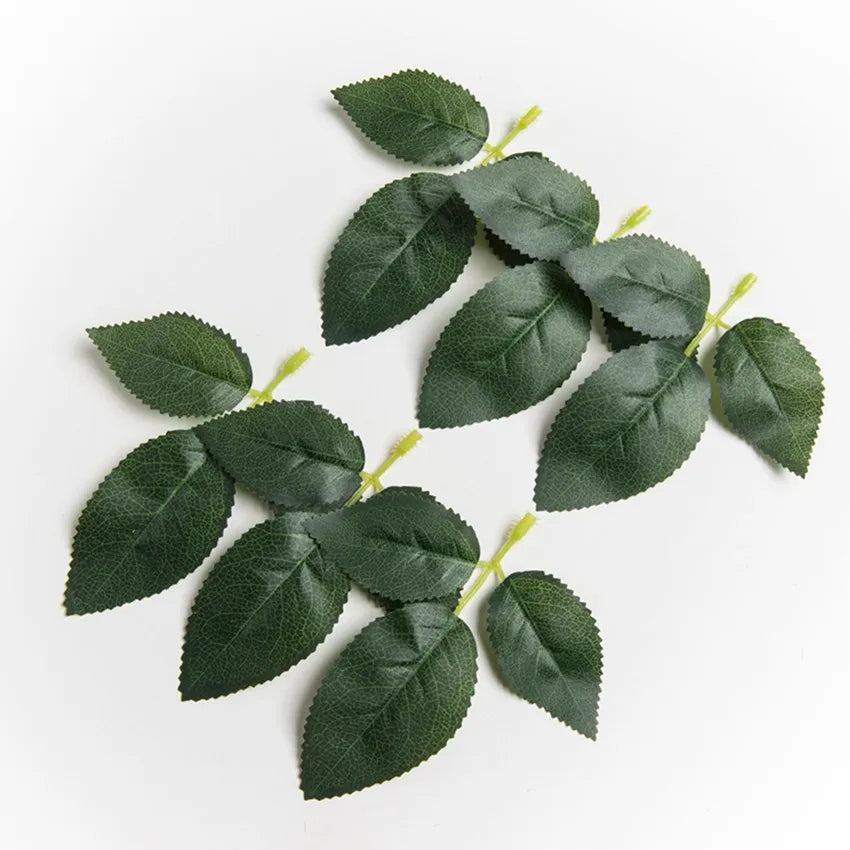 20pcs Silk Rose Leaves Artificial Greenery for Wedding & Home Decor Artificial Silk Leaves Babs 7