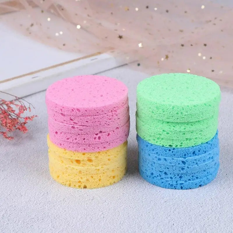 10pcs Natural Wood Fiber Facial Cleansing Sponge | Makeup Remover Facial Cleansing Sponge Babs