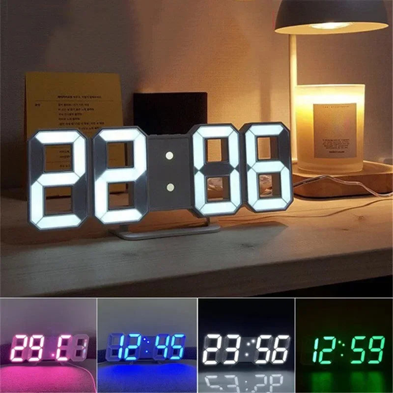 3D LED Digital Wall Clock – Night Mode, Alarm & Temperature LED Wall Clock Babs