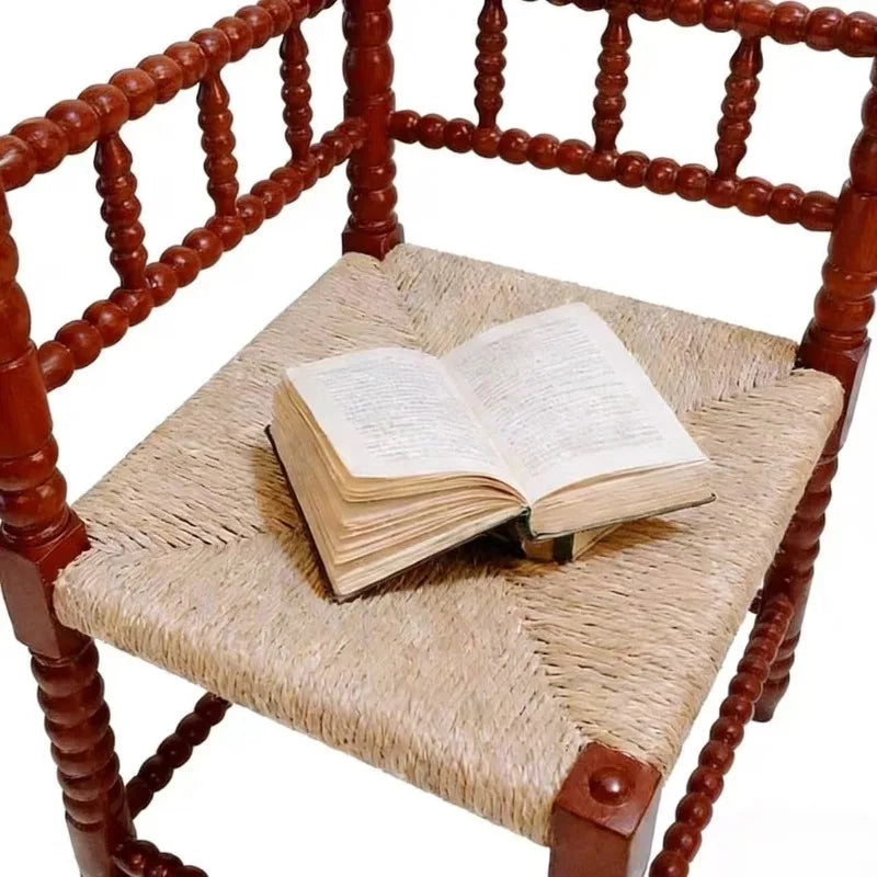 Vintage Solid Oak Dining Chair | Modern Chinese Wood Chair Wooden Dining Chair Babs Red