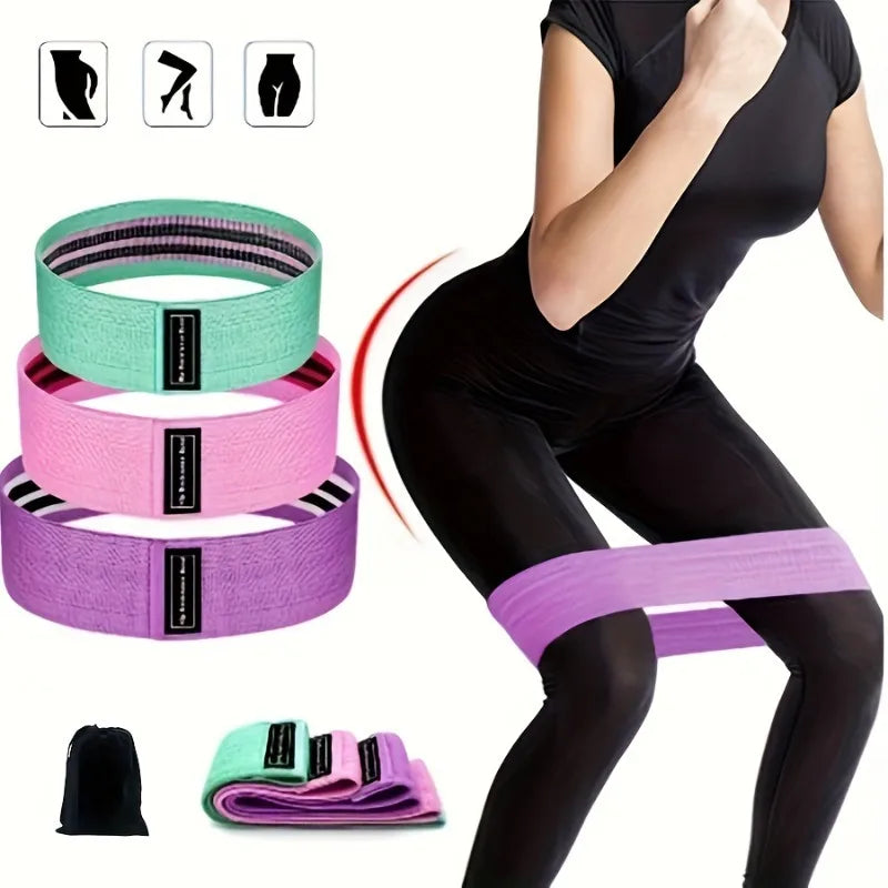 3-Pack Yoga Squat Resistance Bands – Butt Lift Stretch Belts Resistance Bands Set Babs