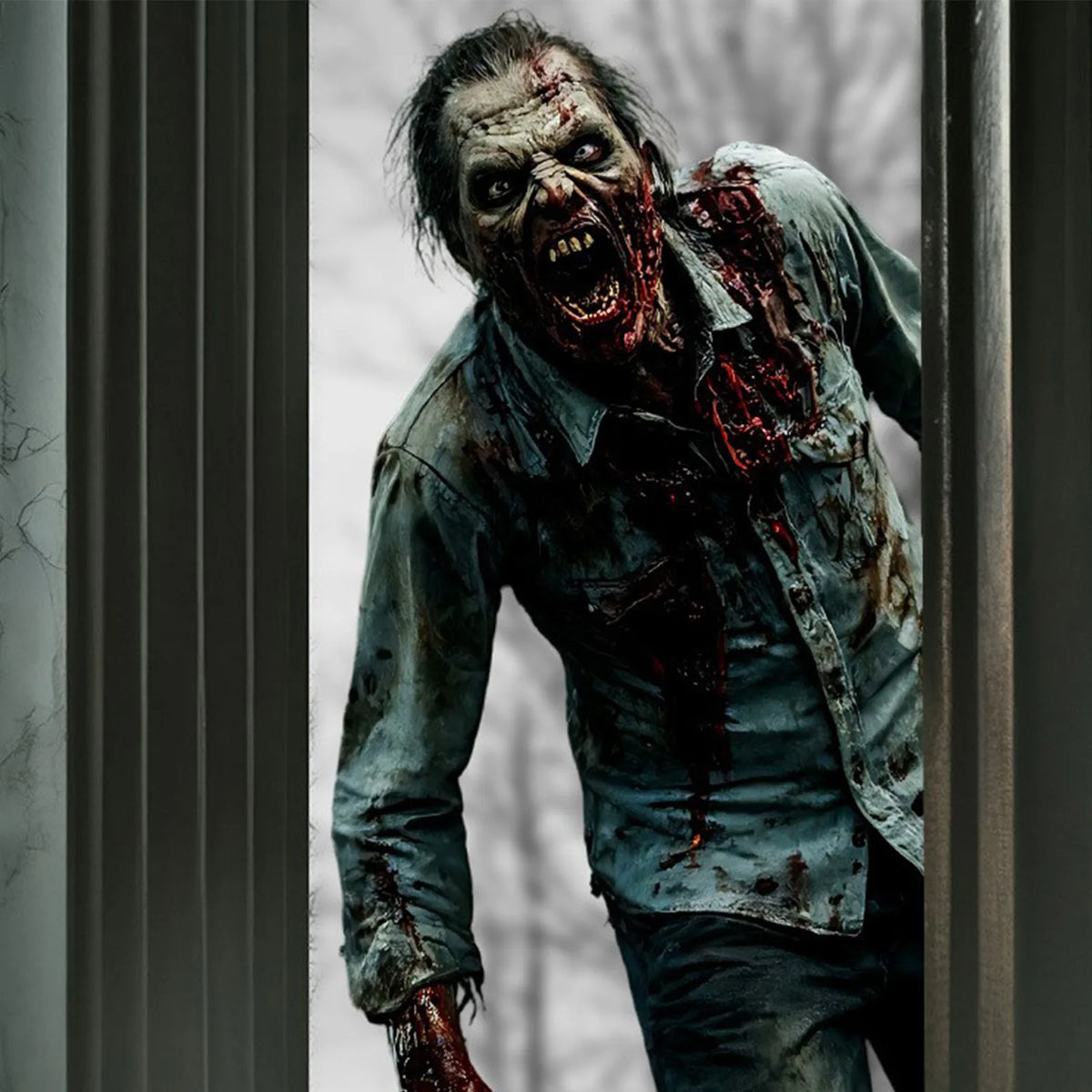 Halloween Door Cover 3D Horror Wall Sticker – Party Decor Halloween Wall Sticker Babs