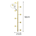 Nordic Luxury Wall Coat Rack – 6-Hook Modern Metal Hanger Wall Coat Rack Babs Gold 8 Hooks