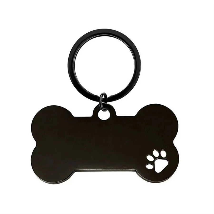 Personalized Pet Bone Pendant Metal Keychain – Engraved Dog Tag Pet Tag Keychain Babs