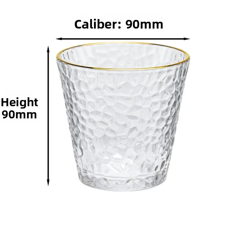 Hammered Glass Cup – Transparent Mug for Tea, Coffee & Milk Glass Drinking Cup Babs Phnom Penh short 301-400ml