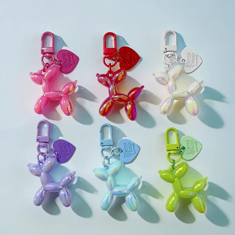 Candy Color Balloon Dog Keychain – Cute Resin Bag Charm Novelty Keychain Babs