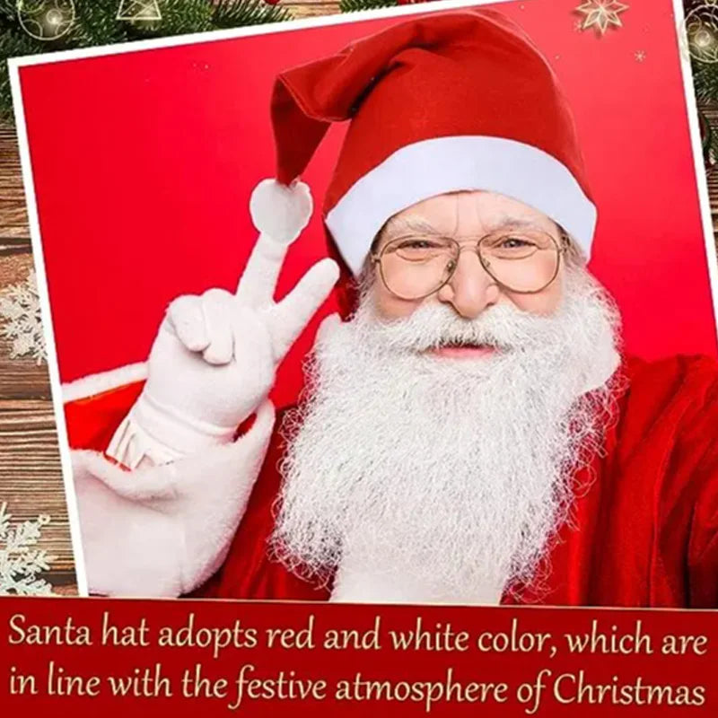 Velvet Border Christmas Hat for Adults & Kids – Santa Style Christmas Hat Babs