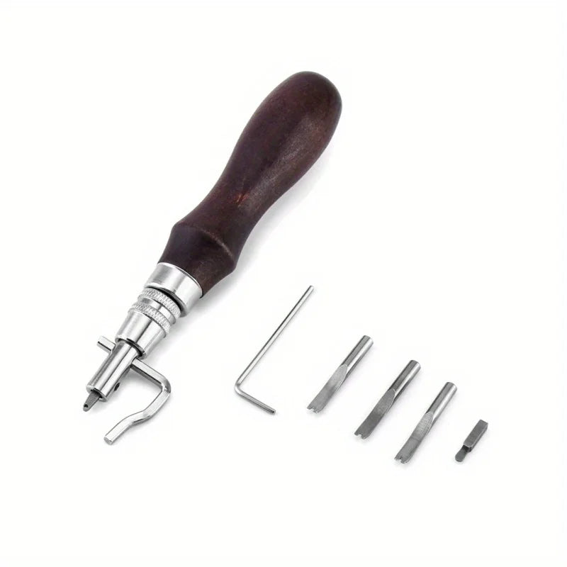 7-in-1 Leather Edge Tool Set – Groover, Creaser & Slotter Leather Craft Tool Set Babs