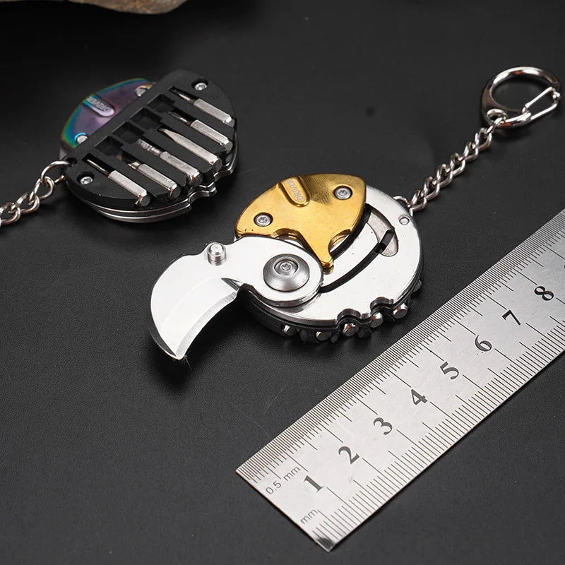 Folding Multitool Keychain Screwdriver Set with Bits – Pocket EDC Folding Multitool Babs