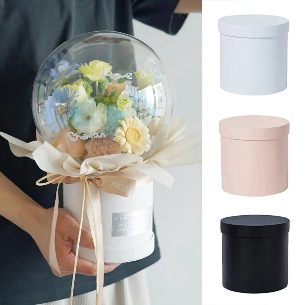 Round Cardboard Flower Gift Box – Hug Bucket for Roses & Events Flower Gift Box Babs