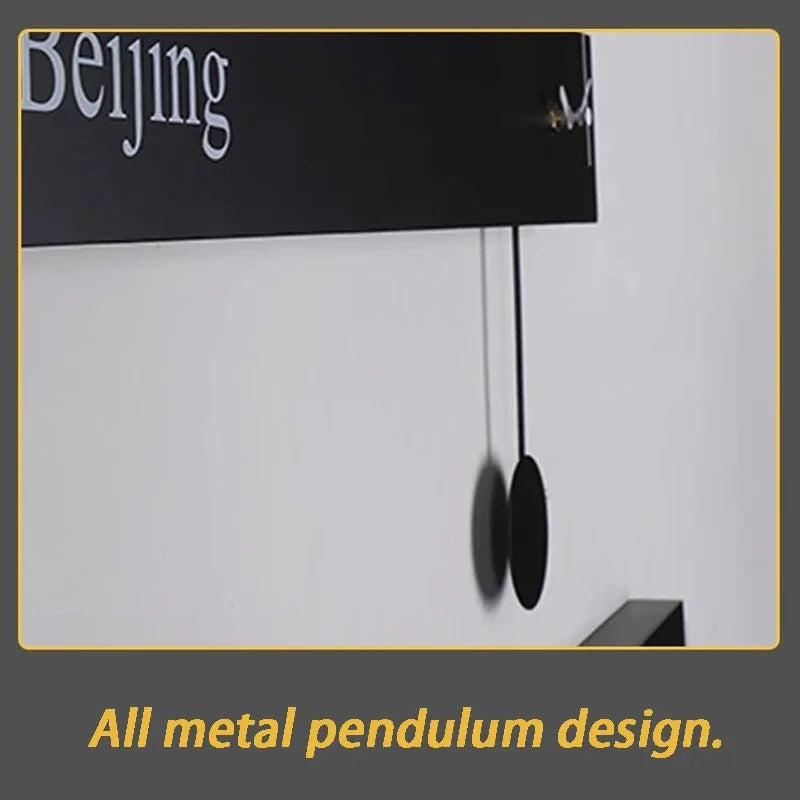 Modern Silent Wall Clock Set – Minimalist Pendulum Decor Wall Clock Set Babs