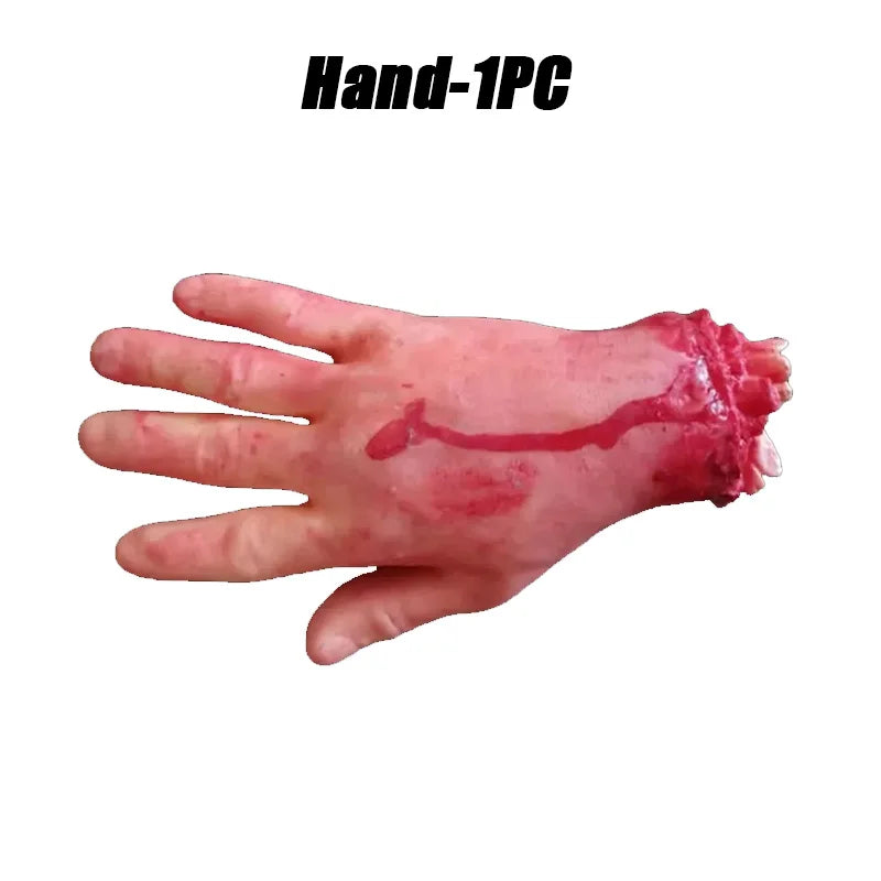 Realistic Halloween Fake Organ Props – Brain Heart Hand Foot Halloween Prop Decoration Babs Hand-1PC