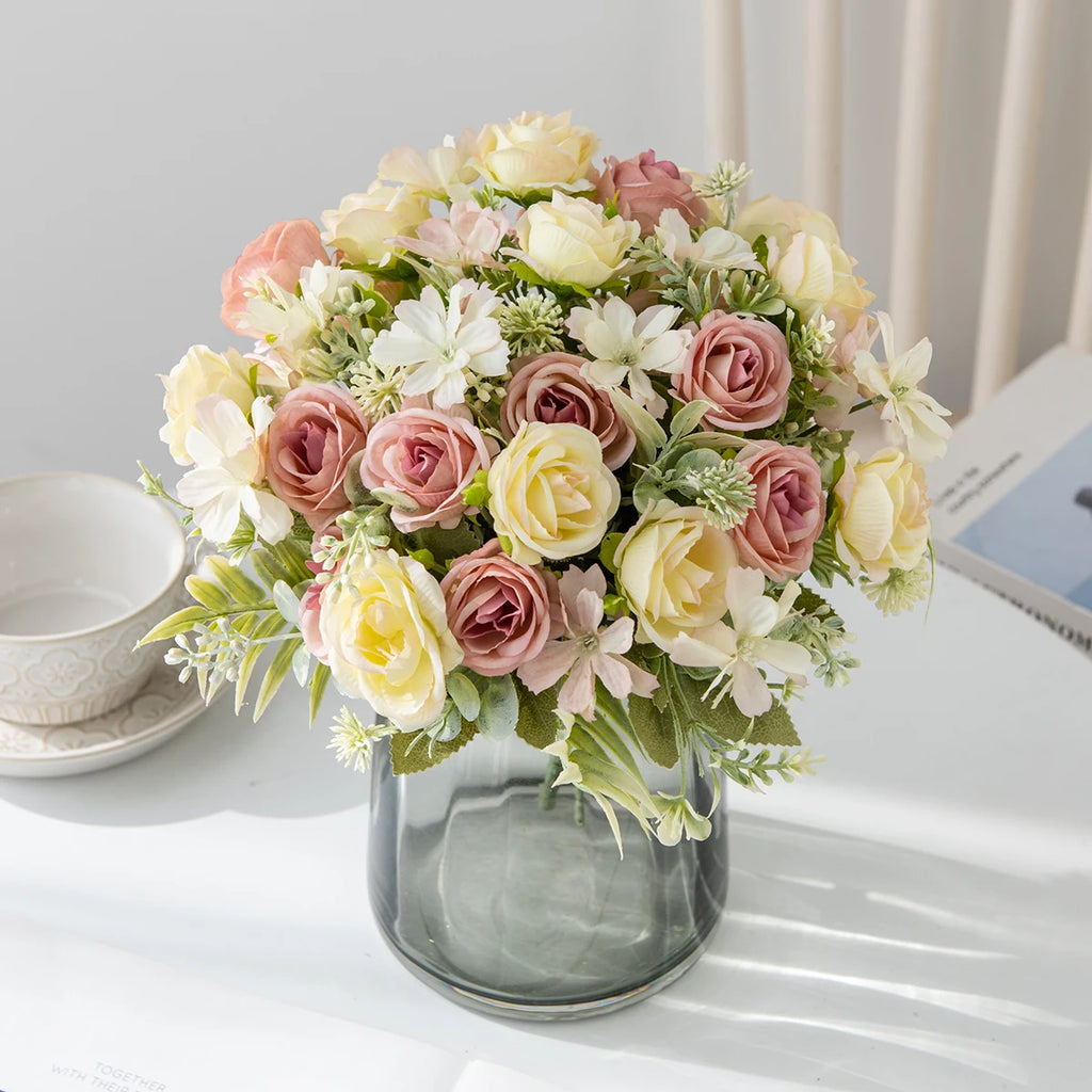 Artificial Silk Rose Bouquet – Wedding & Home Décor Artificial Flower Bouquet Babs