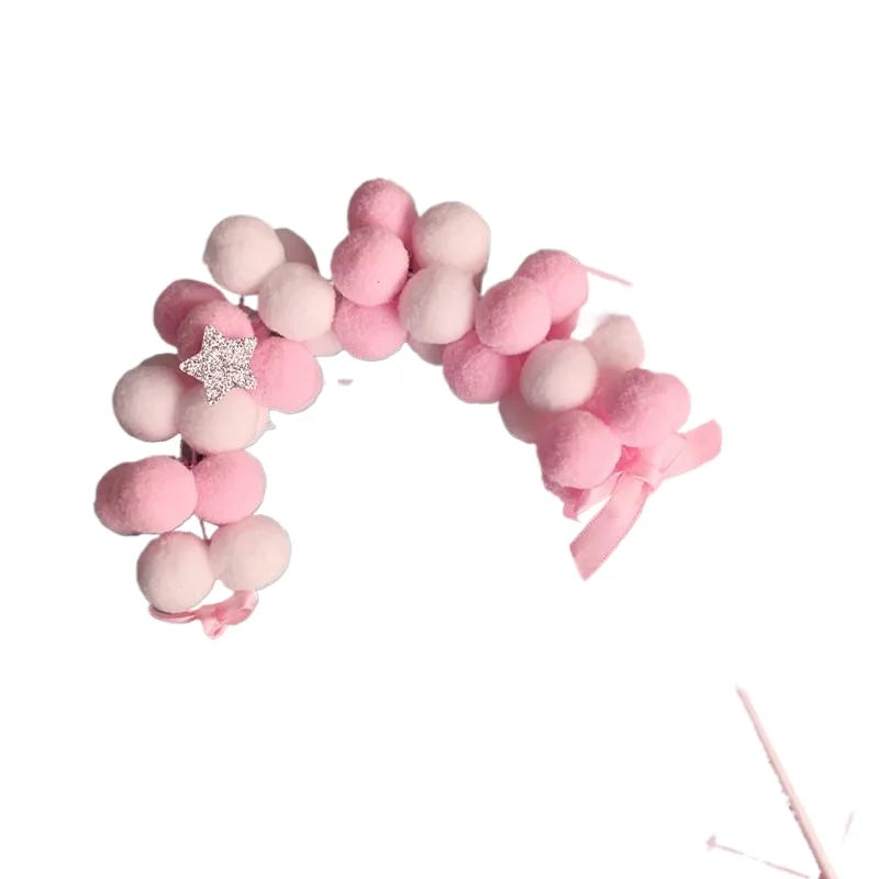 Pink Blue Pompom Cloud Cake Toppers – Baby Shower & Birthday Cake Topper Babs