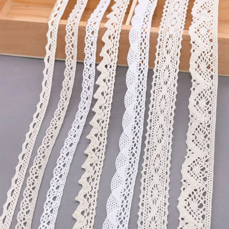 White Embroidered Lace Trim Ribbon 5/10 Yards – DIY Sewing Lace Trim Ribbon Babs