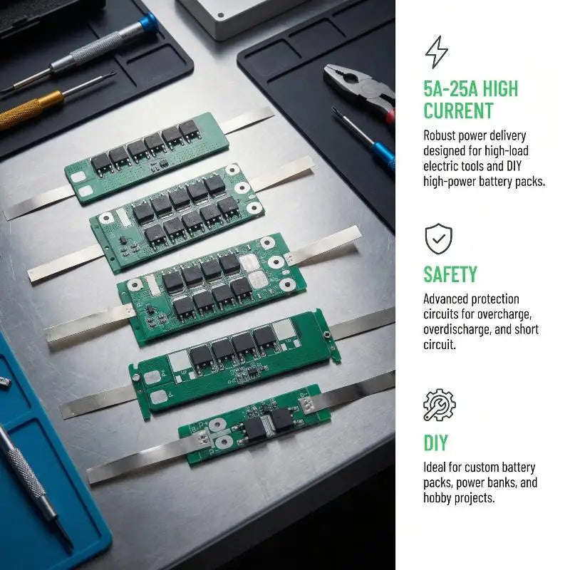 1S BMS Protection Board 3.2V 3.7V Li-ion LiPo 5A–25A PCM BMS Protection Board Babs