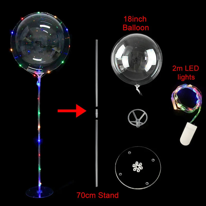 LED Bobo Balloon Column Stand Set – Wedding & Party Decor LED Balloon Decor Set Babs colorful light set