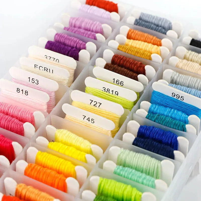 Cotton Embroidery Floss Kit 50 Colors with Storage Box Embroidery Floss Kit Babs