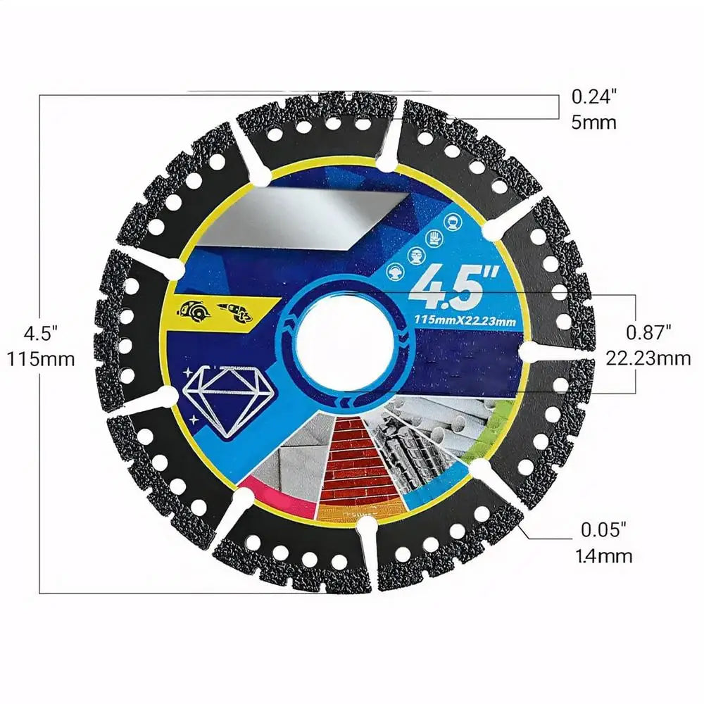 3-Pack 4.5" Diamond Cutting Discs for Angle Grinder – Tile & Concrete Angle Grinder Disc Set Babs 3pcs