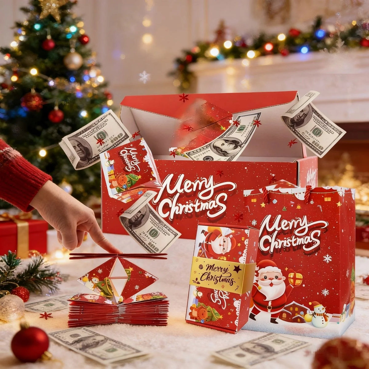 Exploding Gift Box – Christmas Pop-Up Surprise with Money Holders Pop-Up Gift Box Babs