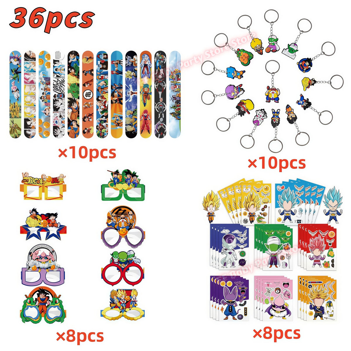 Dragon Ball Z Birthday Party Supplies – Goku Plates & Balloons Party Decoration Set Babs 36pcs