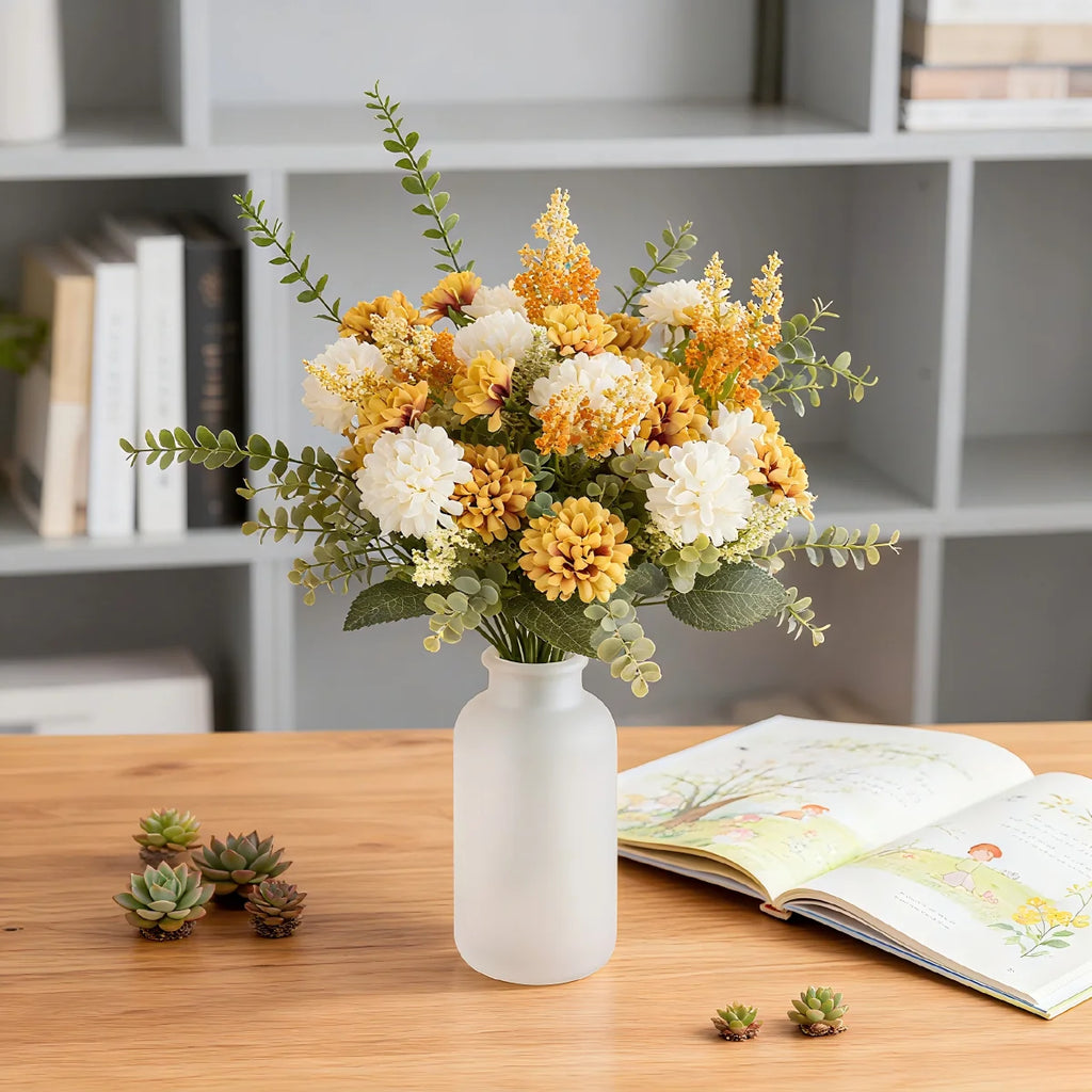 Silk Artificial Chrysanthemum Bouquet | Wedding & Home Décor Artificial Flower Bouquet Babs