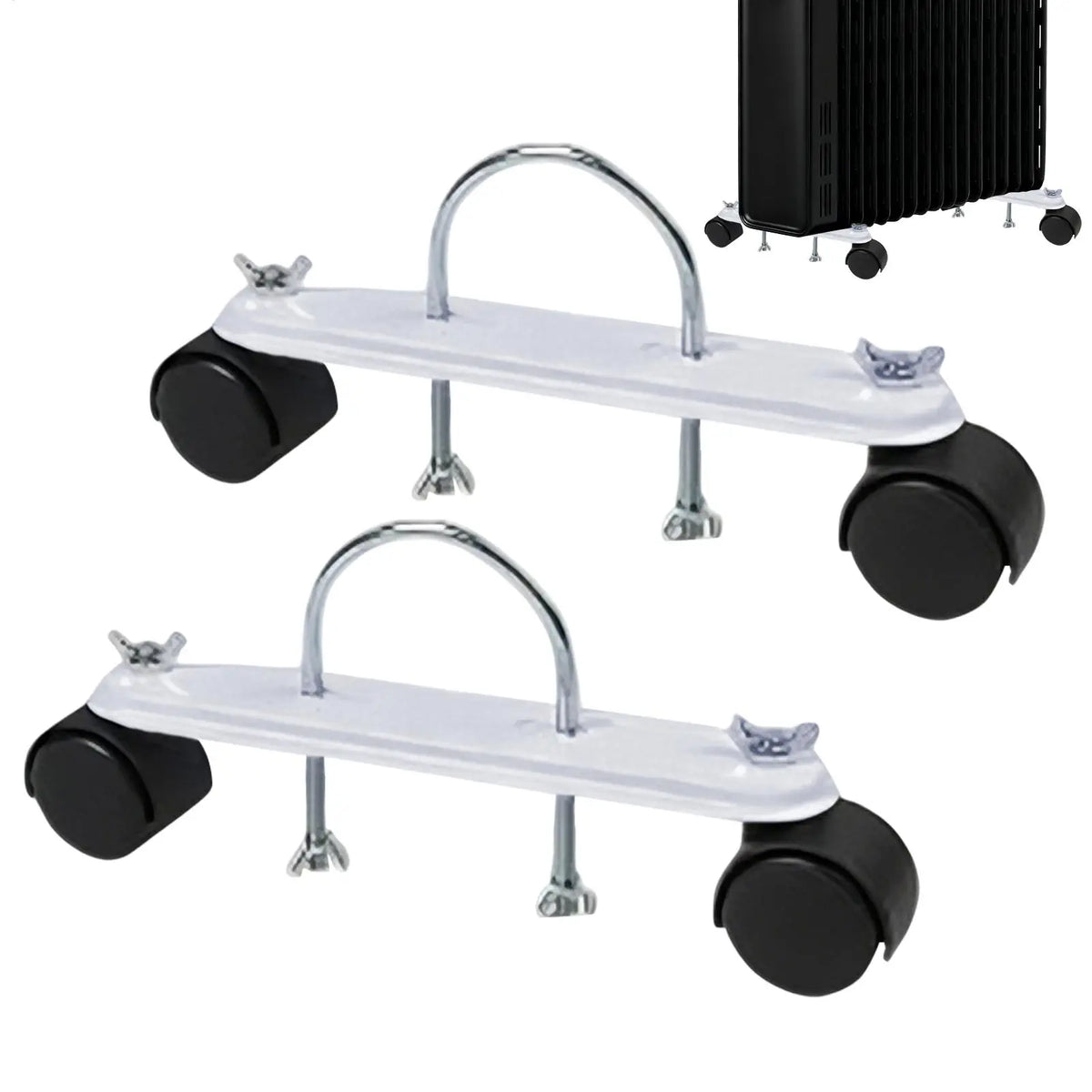 2-Pack Oil Heater Caster Frame Base | Carbon Steel Swivel Wheels Heater Caster Frame Babs