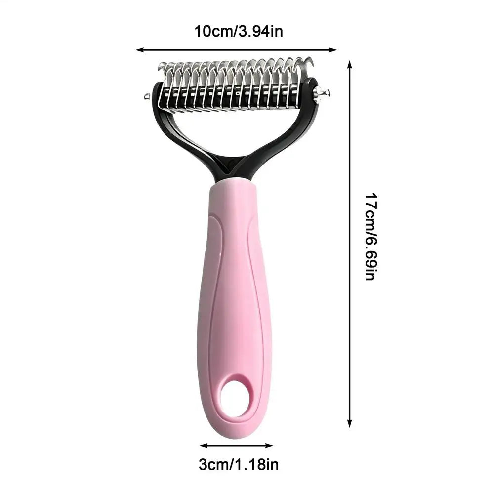 Professional Pet Undercoat Rake – Cat & Dog Grooming Comb Pet Grooming Rake Babs Pink