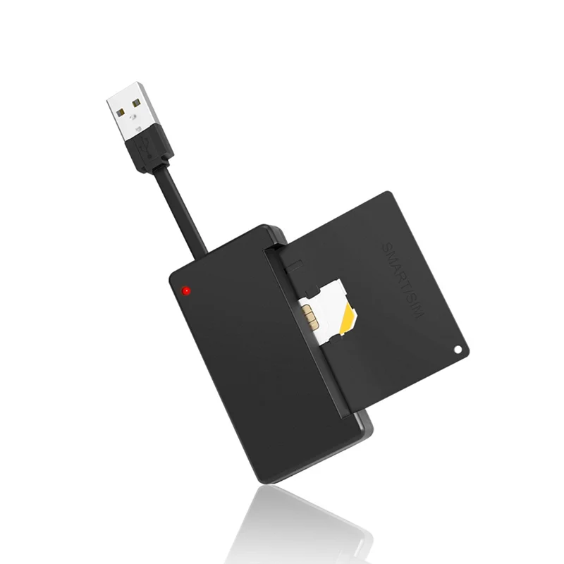 USB 2.0 Universal Smart Card Reader – ID, Bank & SIM Smart Card Reader Babs Black NONE