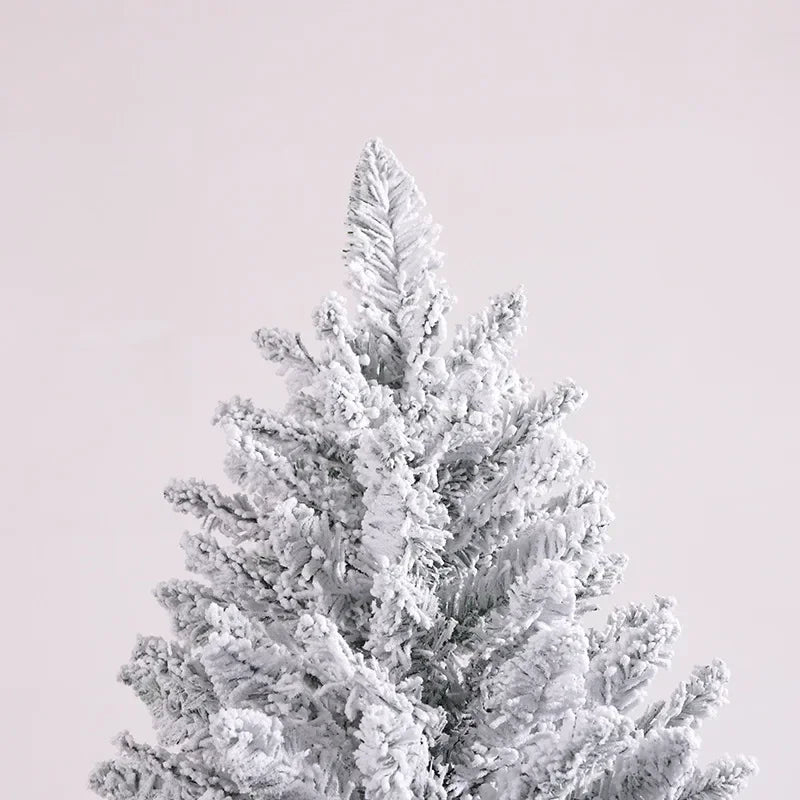 White Flocked Christmas Tree with Tree Skirt & Snow – PVC Artificial Christmas Tree Babs