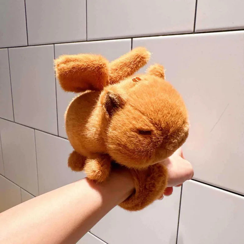 Capybara Dolphin Snap Bracelet Plush Doll – Vibrating Toy Plush Bracelet Doll Babs