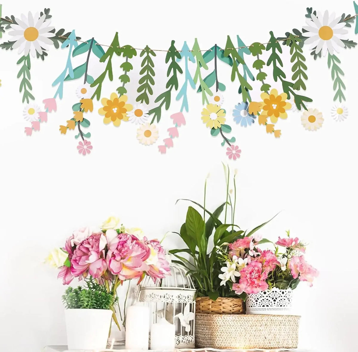Spring Flower Happy Birthday Banner – DIY Kids Party Decor Party Banner Babs