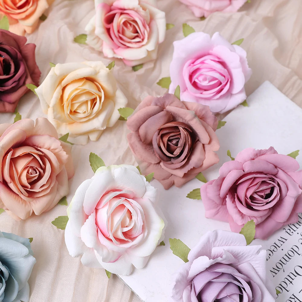 Silk Rose Artificial Flower Heads 7cm – Wedding & Home Décor Artificial Silk Flowers Babs