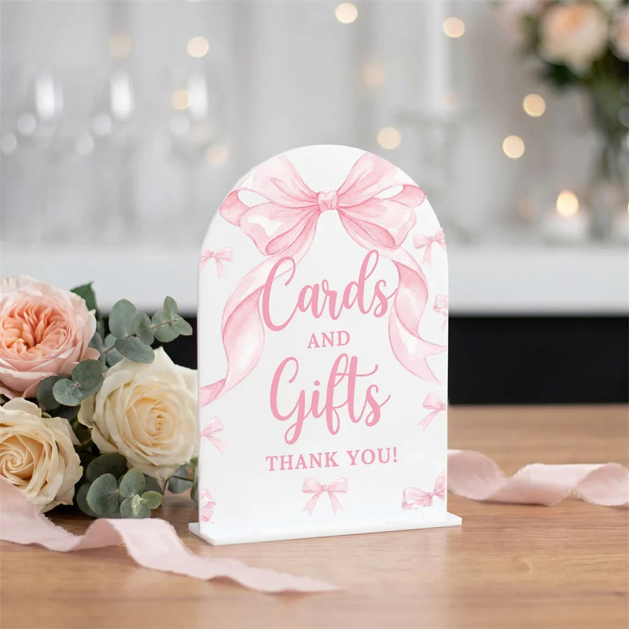 Pink Bowtie Acrylic Table Number Holder | Wedding Décor Table Number Holder Babs