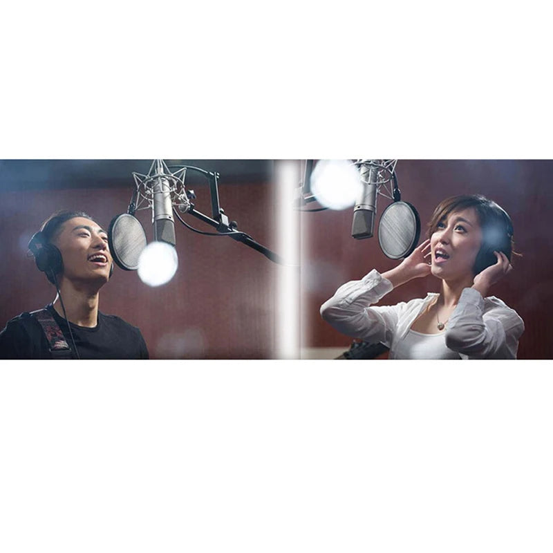 Double Layer Microphone Pop Filter & Wind Screen for Studio Microphone Pop Filter Babs