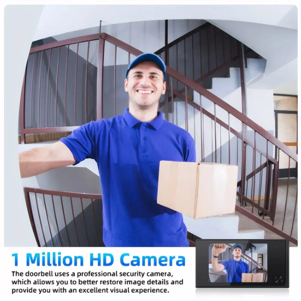 3.5" LCD Digital Peephole Door Camera Viewer – 120° Wide Angle Digital Door Viewer Babs
