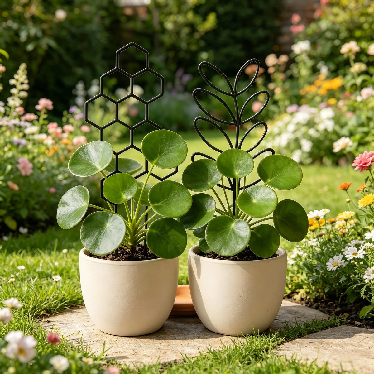 Indoor Plant Trellis Leaf Shape Climbing Support 1/2 Pack Plant Trellis Babs