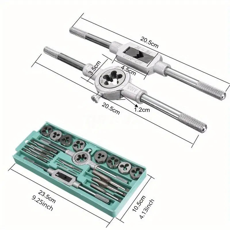 20Pc Metric Hand Tap & Die Set M3–M12 | Thread Tools Tap & Die Set Babs