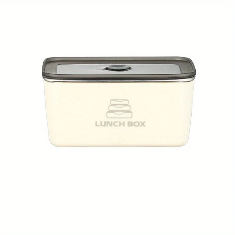 Stainless Steel Bento Box – Portable Anti-Overflow Lunch Container Stainless Steel Lunch Box Babs Beige White