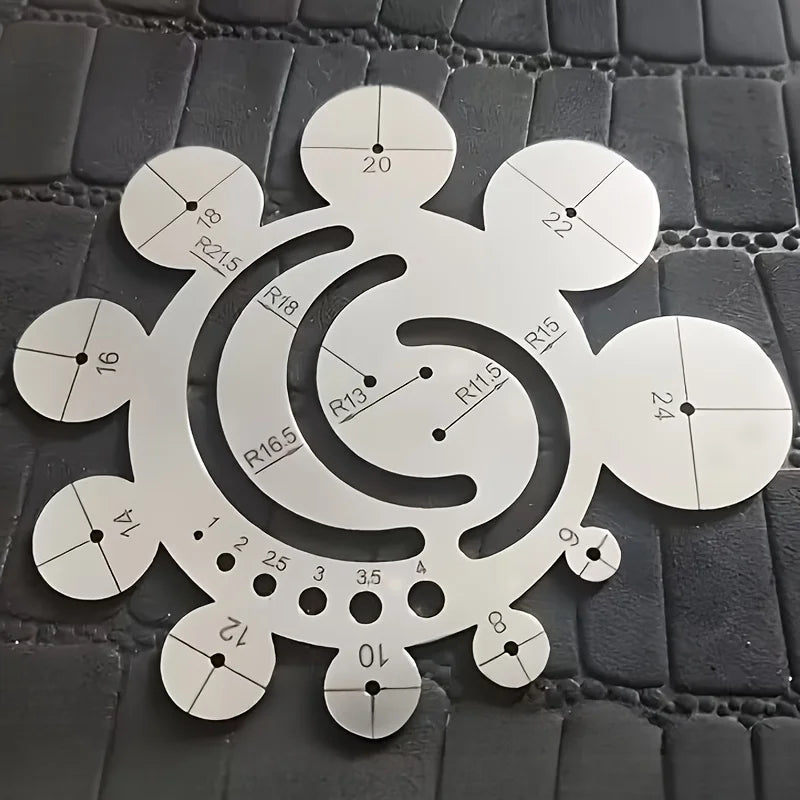11-in-1 Stainless Steel Radius Template Ruler & Arc Gauge Radius Template Ruler Babs