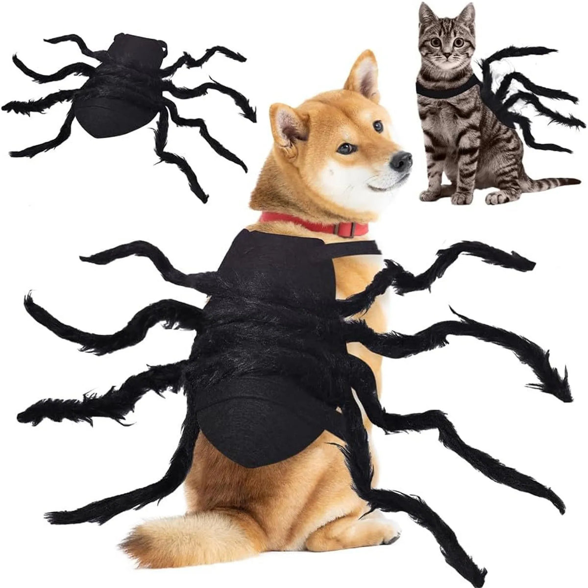 Pet Spider Costume for Cats & Dogs | Halloween Cosplay Dress Up Pet Halloween Costume Babs as shown One Size