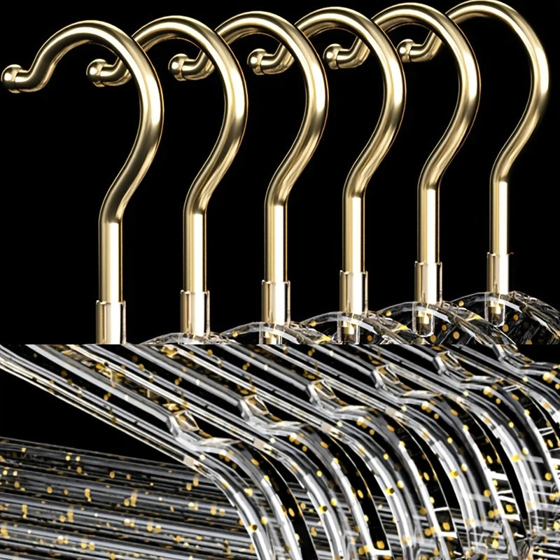 10Pcs Clear Acrylic Clothes Hangers with Gold Hook | Wardrobe Clothes Hangers Babs