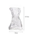 Irregular Transparent Glass Flower Vase 23cm – Modern Decor Decorative Glass Vase Babs 1pcs