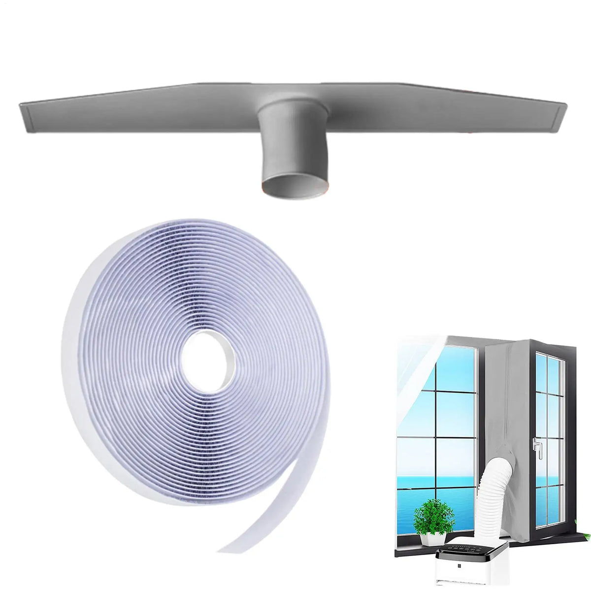 158" Portable AC Window Seal Kit – Self-Adhesive Vent Seal AC Window Seal Kit Babs