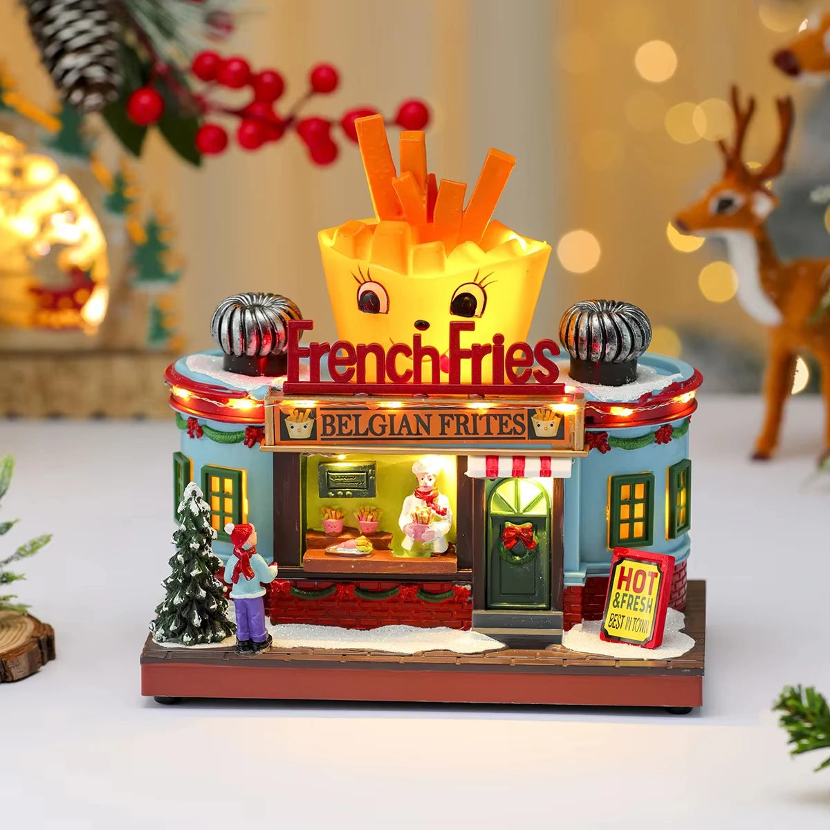 Christmas Rotating Music Box Santa Ornament with Lights & Sound Christmas Music Box Babs C