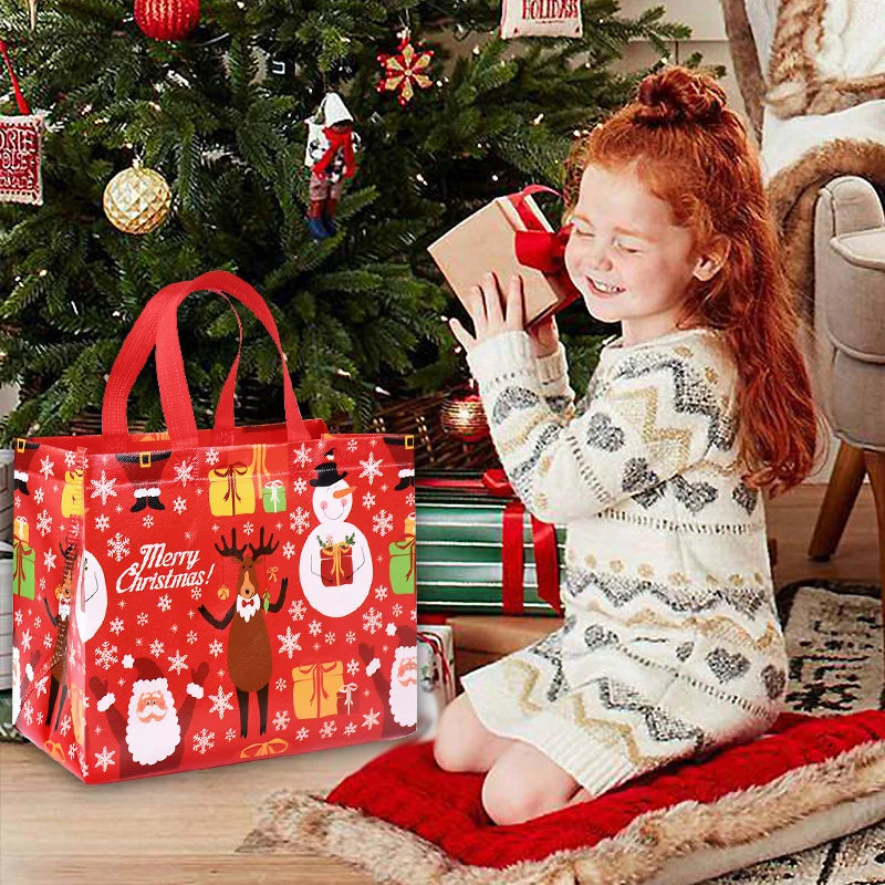 Christmas Gift Bags Santa Snowman Non-Woven Holiday Bags Christmas Gift Bags Babs