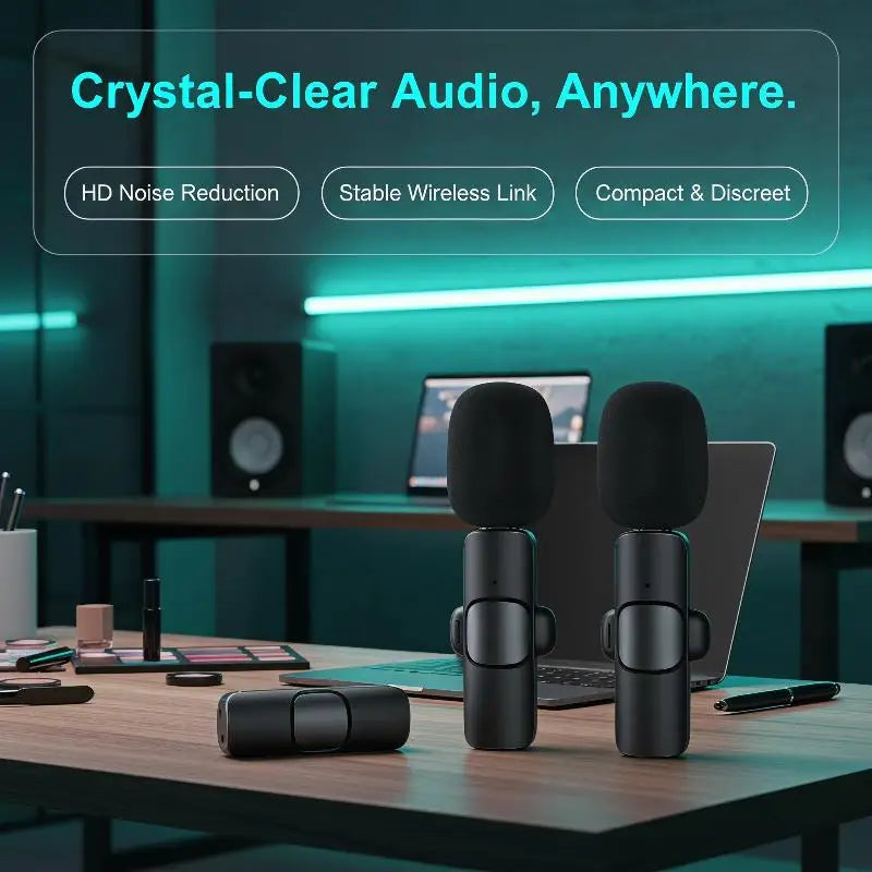 Dual Wireless Lapel Mic Kit – Vlog, Podcast & Interview Wireless Lapel Microphone Babs