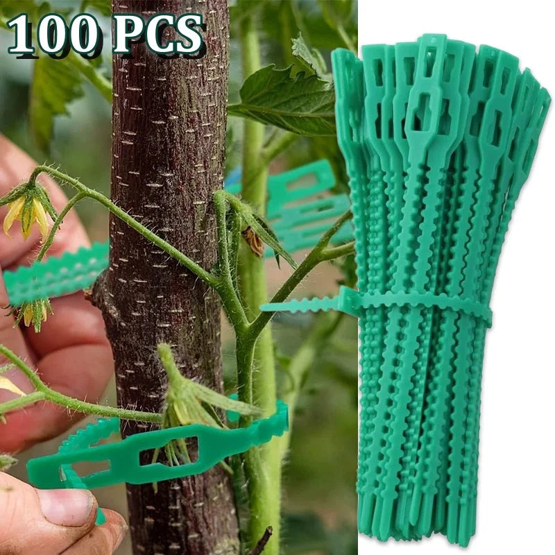 100Pcs Adjustable Zipper Plant Ties – Flexible Garden Twist Ties Garden Plant Ties Babs